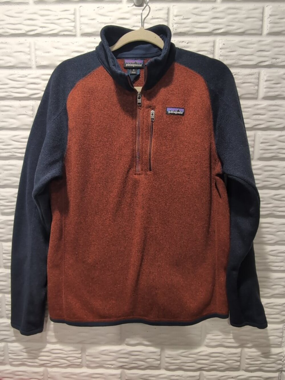 Patagonia Better Sweater Mens Medium Colorblock 1/4 Zip Fleece Pullover Outdoors
